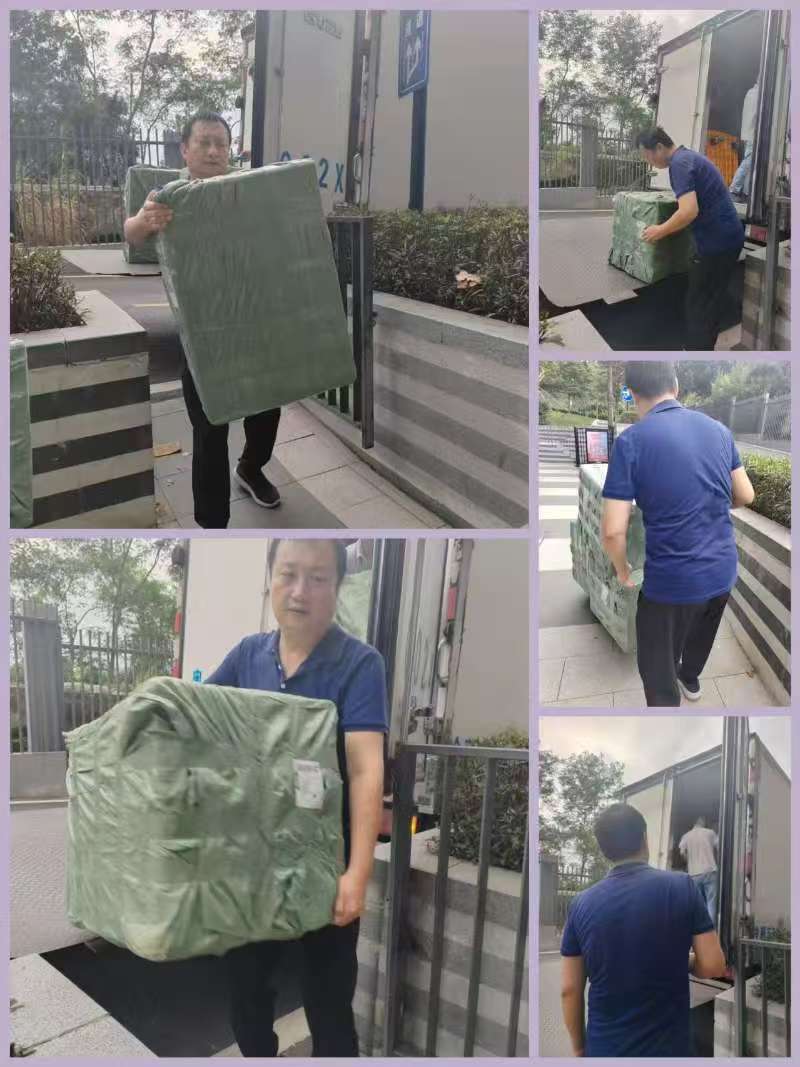 China sourcing agent unloading and carrying client shipments from truck