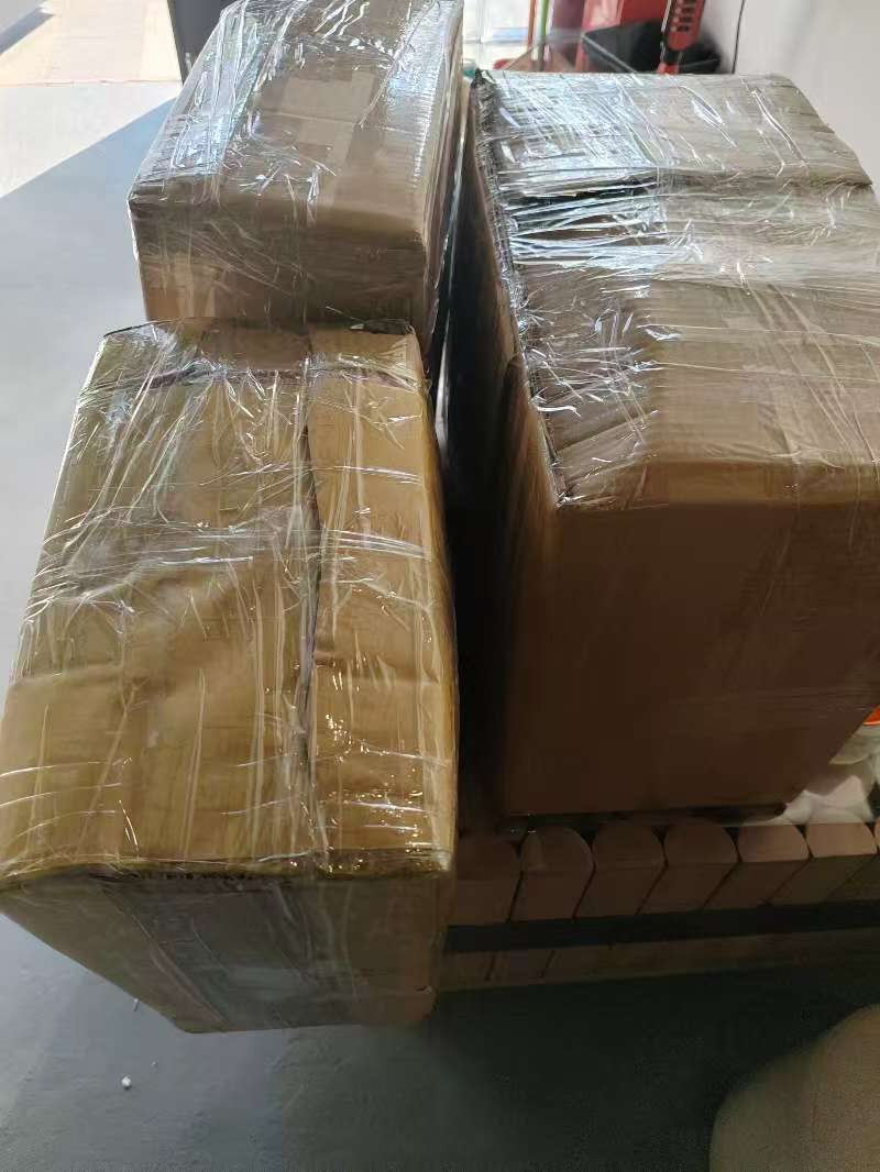 Fully secured and wrapped boxes ready for global export