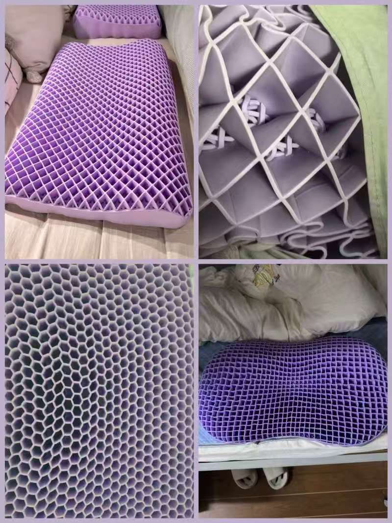 China sourcing agent inspecting TPE pillow grid quality and weight and TPE pillow sourcing